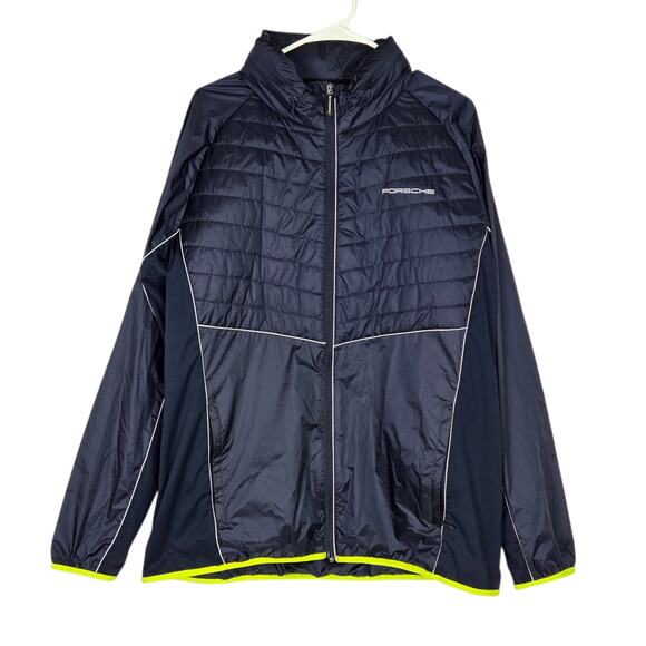 Porsche Drivers Selection Padded Windbreaker Jacket Blue Waterproof Large Mens - Picture 9 of 16
